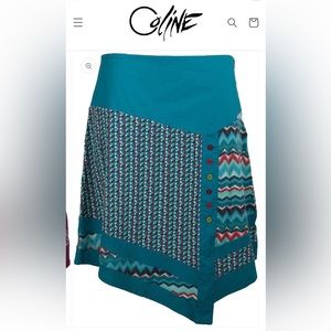 Coline Asymmetrical Printed Skirt
